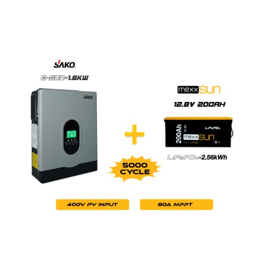 E-Sun 1.6KW Inverter + 12.8V 200Ah Lityum Akü Off-Grid Hibrit Paketi E-Sun 1.6KW Inverter + 12.8V 200Ah Lityum Akü Off-Grid Hibrit Paketi