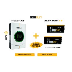 Mexx 4KW Inverter + 2x12V 100Ah Lityum Akü Off-Grid Hibrit Paketi