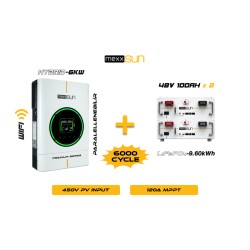 Mexx 6KW Inverter + 2x48V 100Ah Lityum Akü Off-Grid Hibrit Paketi